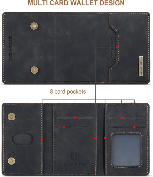 SZHAIYU 2 in 1 Detachable Back Cover for iPhone 13 Pro Max, Wallet Case with Card Holder, Slim Leather Pocket