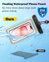 Floating Waterproof Phone Pouch - IPX8 Case for iPhone 15 14 13 Pro Max Galaxy S24 S23, with Adjustable Lanyard