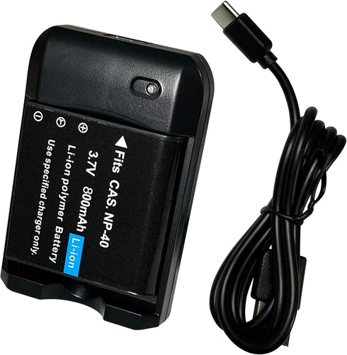 TaKicola NP-40 2 NP-40 3.7V 800mAh Battery Charger, Digital Camera Battery Charger with Pieces CAS. Li-ion Rechargeable