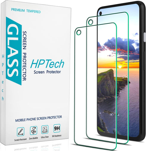 HPTech Tempered Glass Screen Protector for Google Pixel 4a (5G) - 2 Pack, Anti-Scratch, Bubble-Free Protection