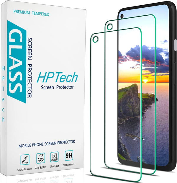 HPTech Tempered Glass Screen Protector for Google Pixel 4a (5G) - 2 Pack, Anti-Scratch, Bubble-Free Protection