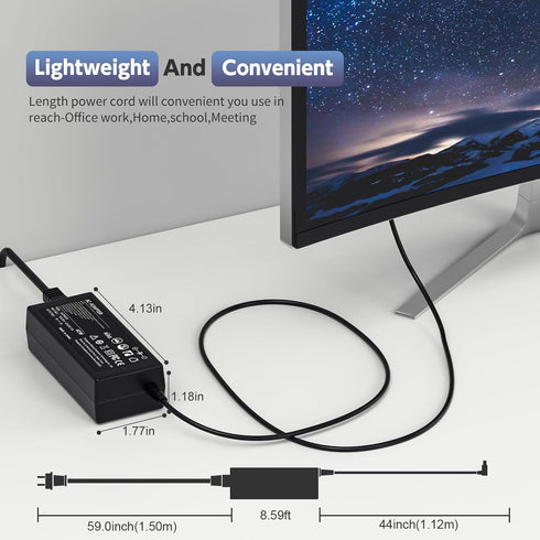 DC 14V Power Cord for Samsung Monitors 32" 27" 24" 22" 20" 19" 18" 17" 15" - Compatible Power Supply