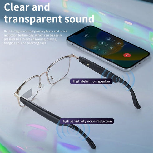 GenXenon AssistantGS06G Bluetooth Audio Smart Glasses, Blue Light Glasses for Women Men,Open Ear Sound Mic & Speakers