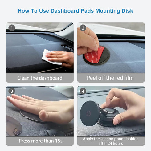 ILKCC 3Pcs 3.15" Dashboard Pad Mounting Disk for Suction Cup Phone Mount, Ultra Sticky Heat-resistant Replacement Disc