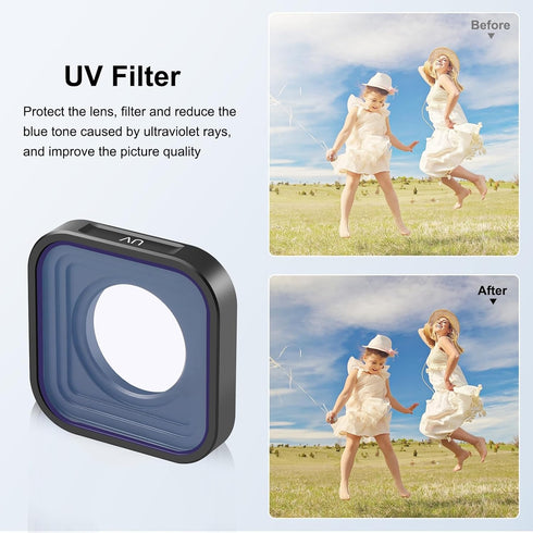 PULUZ UV Protection Lens Filter Kit for GoPro Hero11/Hero10/HERO9 Black, Standard Protective Lens Accessory