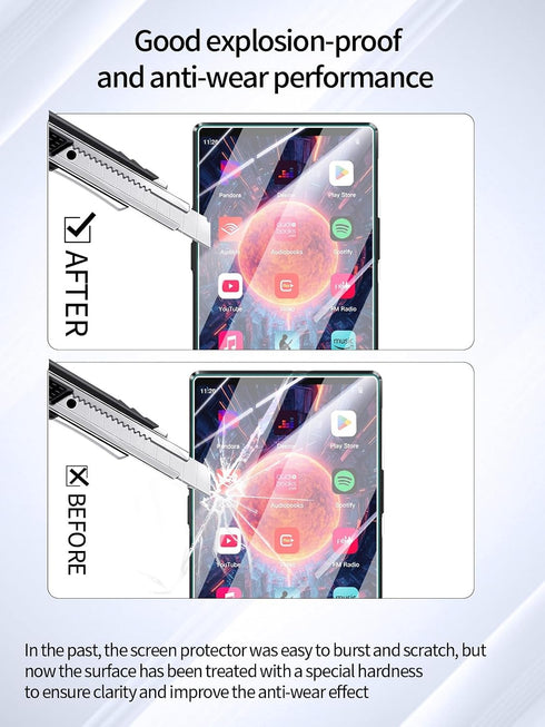 UYRUREL T09U 5" 128GB MP3 3 Pack Screen Protector for AGPTEK Player, High-definition Scratch Resistant Film,HD
