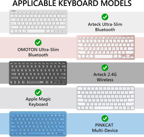 Geekria Compact Keyboard Case, Vegan Leather Travel Case with Phone Holder, Compatible with Logitech K380