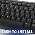 Mozeat Lens 4 Keyboard Letter Stickers, Pcs Universal English Laptop Keyboard Stickers Replacement with Matte Black