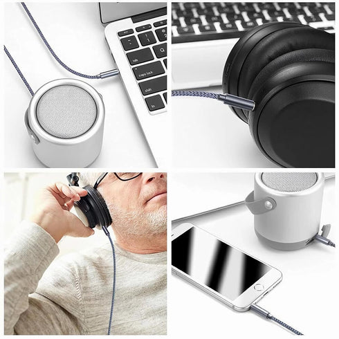 3.5mm Aux Cable (6.5ft/2m, Pack of 2) - Male to Male Audio Auxiliary Cord for Headphones, Car, Home Stereos, Gray