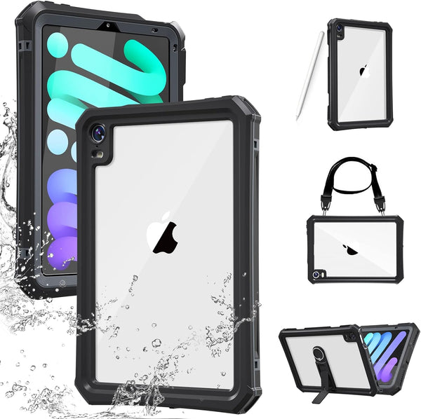 AICase Waterproof Case Cover for iPad Mini 6 2021 (6th Generation) 8.3 Inch, Dustproof, Shockproof with Lanyard