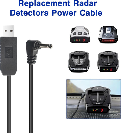 Radar Detector Power Cable for Cobra RAD350 380 450 480i 700i XRS9370 955 5300 9940
