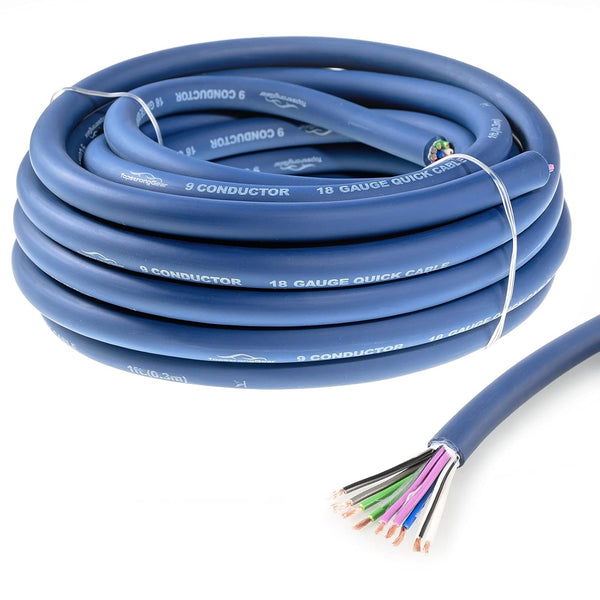 TOPSTRONGGEAR 20 Feet 9-Conductor Speaker Cable, 18AWG 100% OFC, 4-Channel Speaker Wire and Remote Wire