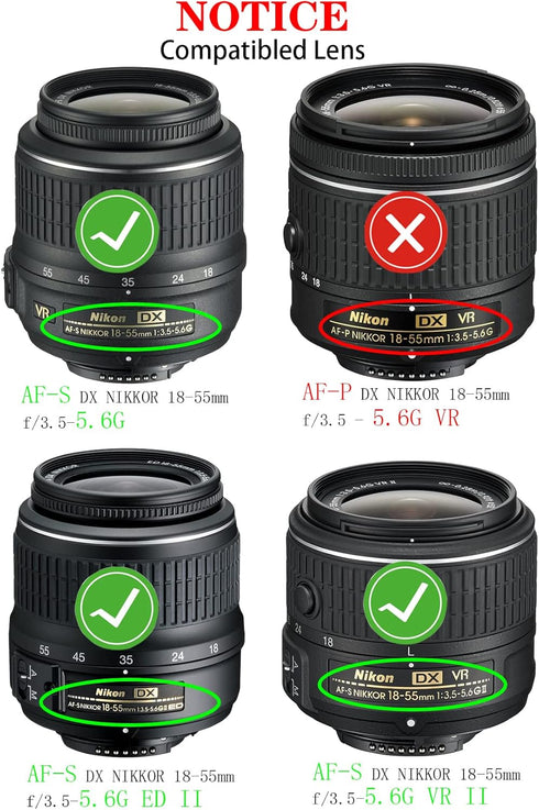 52mm Lens Cap Cover for Nikon D5100 D5200 D5300 D5500 D3300 D3200 D3100 D3000,AF-S DX 18-55mm f/3.5-5.6G ED,AF-S DX 18-55mm f/3.5-5.6G VR,AF-S DX 18-55mm f/3.5-5.6G VR I