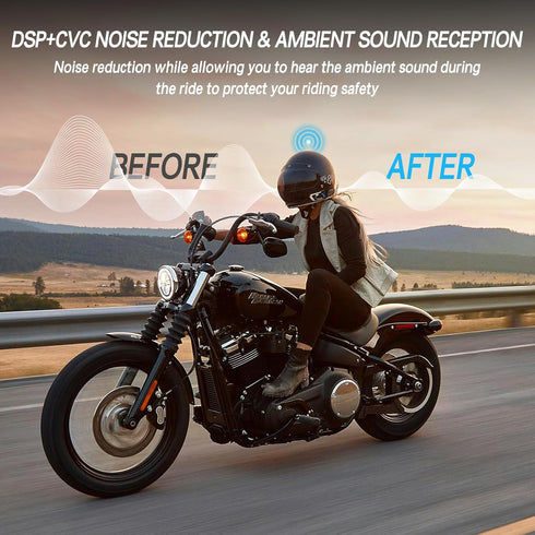 Motorcycle Bluetooth Headset, T3 Audio Multitasking Helmet Bluetooth, 1000m 8-Way, Universal Pairing (1 Pack)