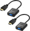 HDMI to VGA Adapter, 2 Pack, Gold-Plated (Male to Female) for Computer, Laptop, Monitor, Projector, and More - Black