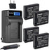 Kastar 4-Pack DMW-BCJ13 Battery and LCD AC Charger, Compatible with Panasonic Lumix DMC-LX5, LX5GK, LX5K, LX5W, LX6,