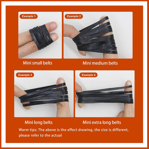 40-135mm Cassette 4mm 100 Recorder Rubber Belts Mix Flat Belt for Repair Maintenance Tape Machine DVD CD LD VCR