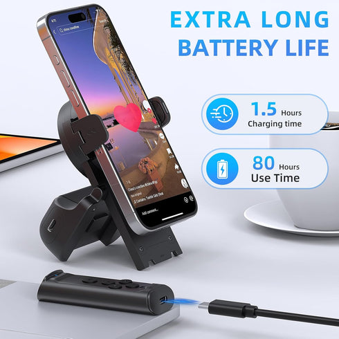 Remote Control Scrolling for TikTok with Phone Stand, Page Turner for Kindle App E-Book, Bluetooth Camera Shutter