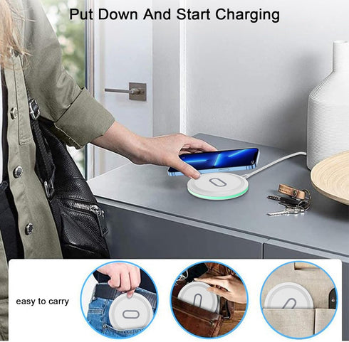 Wireless Samsung S24 FE Phone Charger for Android, Fast Charging Pad Compatible with Galaxy S24 Ultra
