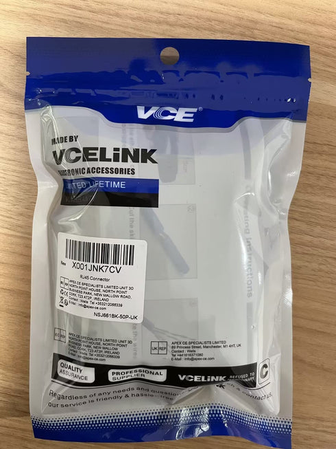 VCE 50-Pack CAT6 Connectors Pass Through, RJ45 Modular Plug 50u Gold Plated 8P8C for CAT6 CAT5E CAT5 Network