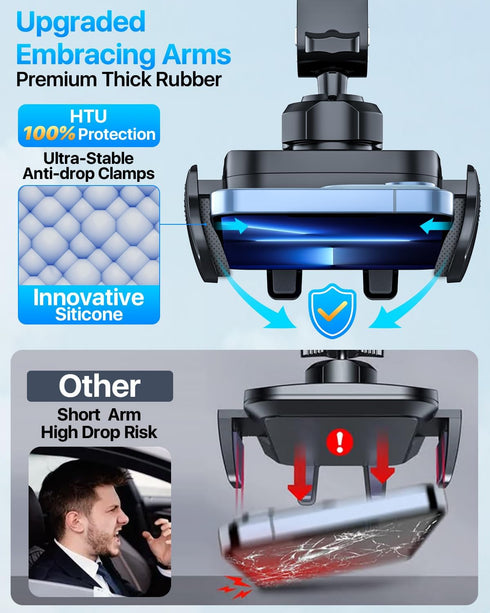 2024 Ultimate Car Phone Mount - Strongest Suction & Military-Grade Cell Phone Holder for Dashboard Windshield