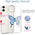 JAHOLAN Compatible iPhone 11 Case - Purple Glitter Sparkle Butterfly Design, Clear Shockproof TPU