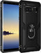 Military Grade Shockproof Case for Samsung Galaxy Note 8, 360 Metal Rotating Ring Kickstand (Black)
