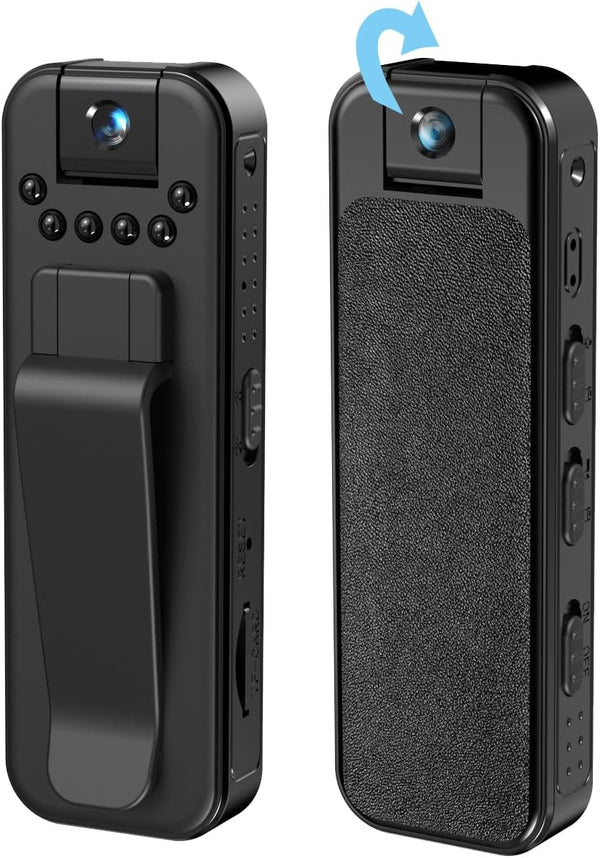Ahheyie Body Camera 1080P Video, Wearable BodyCam Protable Camcorder with Night Vision, Sports