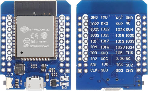 D1 Mini NodeMCU ESP32 ESP-WROOM-32 WLAN WiFi Bluetooth Development Board, 5V Compatible for Arduino (3pcs)