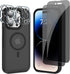 MagSafe Shockproof Anti-Drop Cover Case for iPhone 14 Pro (5 in 1) with Anti-Spy Glass Screen Protector, Camera Lens