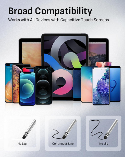 MYSTILUCK 10 4 2-in-1 Screen(5 Stylus with Rubber Nibs & Clear Tips, Stylus Pen for Touch Pcs), High Precision