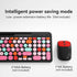 Wireless Keyboard and Mouse Combo, Retro Typewriter Wireless Keyboard with Round Keycaps, 2.4GHz Compact USB Cute