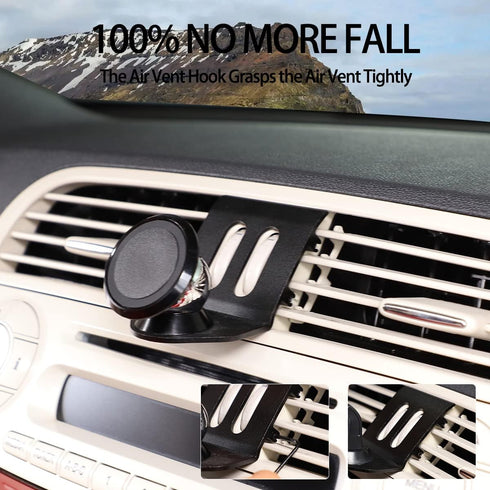 Car Phone Mount for Fiat 500 2010-2015, Retractable Dashboard Hands-Free Holder, Black (A Style)