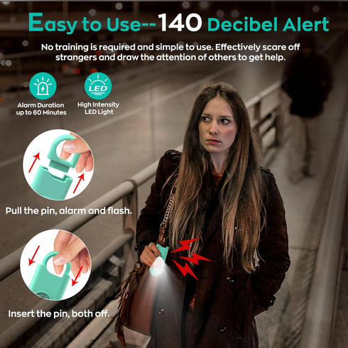 Fauxomor 140dB 6 Pack Personal Safety Alarm for Women, Safe Alarm Protection Keychain with Strobe Light & Low Battery