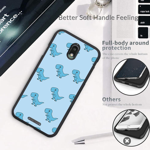 Slim Soft Gel Rubber Case for Hot Pepper Serrano 3 - Cute Dinosaur Design, Full Coverage for Men & Women A95B A95C A95J.