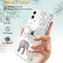 LUHOURI Designed for iPhone 11 Case with Screen Protector, Crystal Acrylic Clear Slim Fit Floral Cover