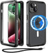 Beeasy Waterproof Case for iPhone 15 with MagSafe, 360 Degree Outdoor Protective Case with Screen Protector, Black
