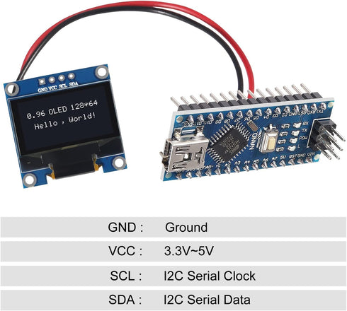 AITRIP 10 0.96 inch 12864 128X64 I2C SSD1306 4 PCS OLED LCD Display Board Module IIC Driver Pins Compatibile