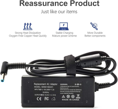45W Laptop Charger for HP 14 inch Laptop 14-DK 14-DQ 14-DF 14-DH 14-DS Series, Power Adapter 14-DF0023CL