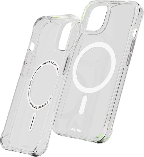 REBEL Clear Case for iPhone 14 - Crystal Series Gen-4, Strong MagSafe Compatible, Protective Shockproof Bumpers