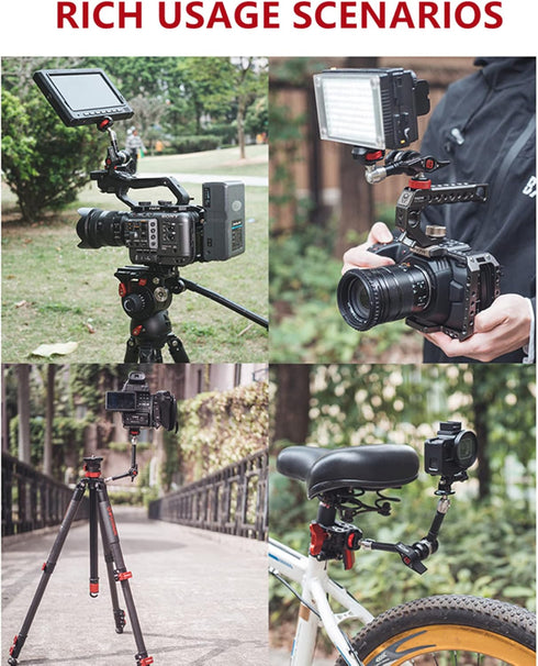 IFOOTAGE Magic Arm Clamp, Adjustable Friction Power Articulating Arm with 1/4" Thread Screw for DSLR Camera Rig/Monitor