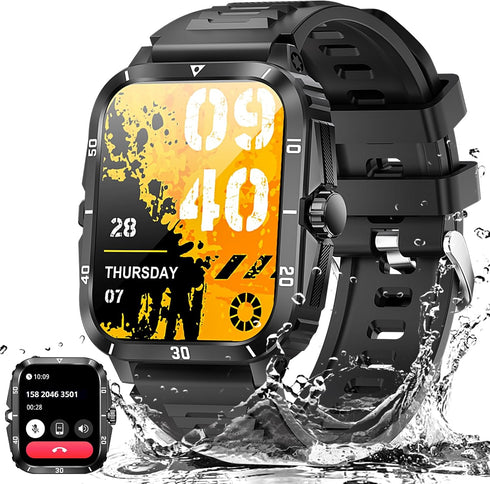Military Smart Watch for Men, 3ATM Waterproof, 2.0'' Big Screen Tactical Smartwatch, 430mAh Fitness Tracker with Heart