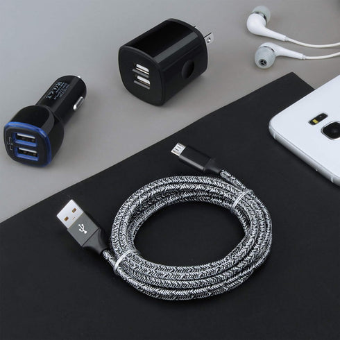 Micro USB Cable 2-Pack: 1.6FT & 3FT Fast Charging Cords for Samsung Galaxy J7, S6, S7 Edge, Note 3/4/5, LG Stylo 2/3