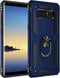 Military Grade Drop Impact Case for Samsung Galaxy Note 8 - 360 Metal Rotating Ring Kickstand Holder, Blue