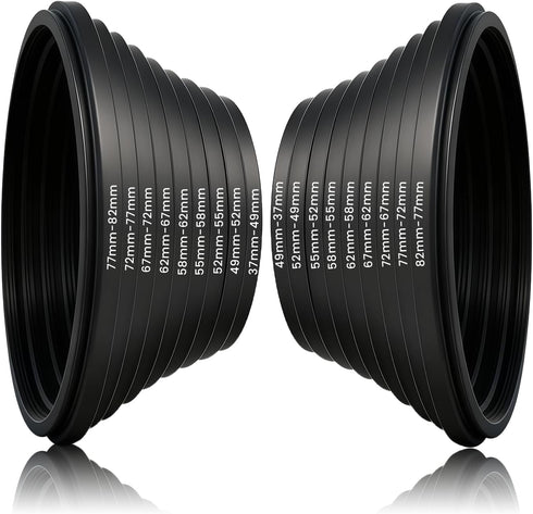 Wokyo 18 PCS Lens Filter Adapter Ring Set, Metal Step Up/Down Ring Adapter