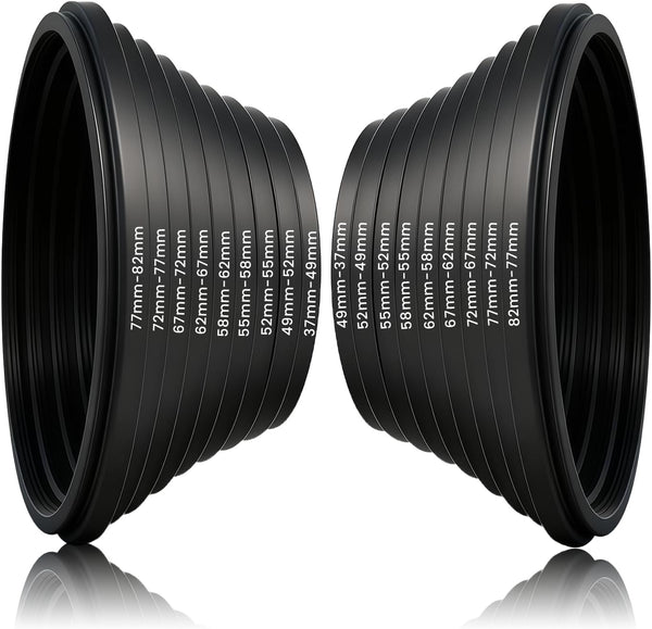 Wokyo 18 PCS Lens Filter Adapter Ring Set, Metal Step Up/Down Ring Adapter