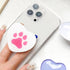 (2 in 1) Cute White Heart Phone Grip, Kawaii Pink Cat Paw Holder, Dog Paw Phone Stand, Compatible with Kindle, iPhone