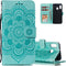 LEECOCO Mandala Embossing Luxury PU Leather Flip Case for Samsung A10E, Magnetic Stand Card Slot Folio