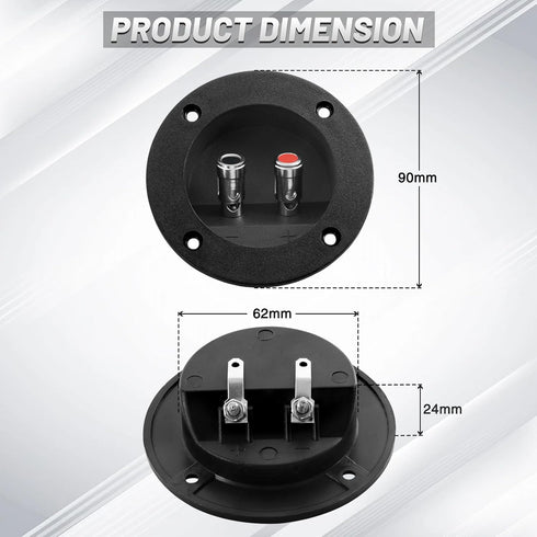 4PCS 3.5" Speaker Box Terminal Cup, Spring Round Subwoofer Box Terminal Binding Post Connector for DIY Speaker