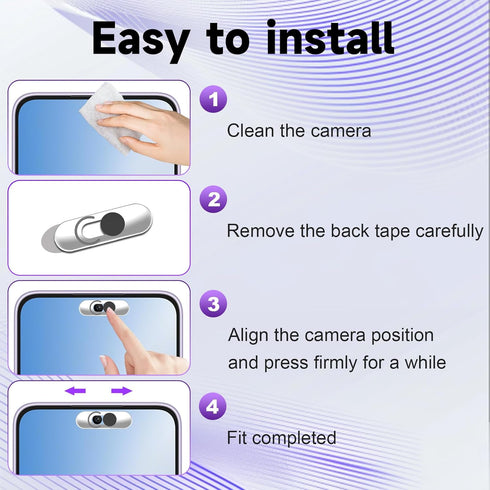 Peramarl 2 Pack-Black Front Camera Cover,Smartphones Webcam Cover Protect Privacy, Camera Privacy Covers Compatible